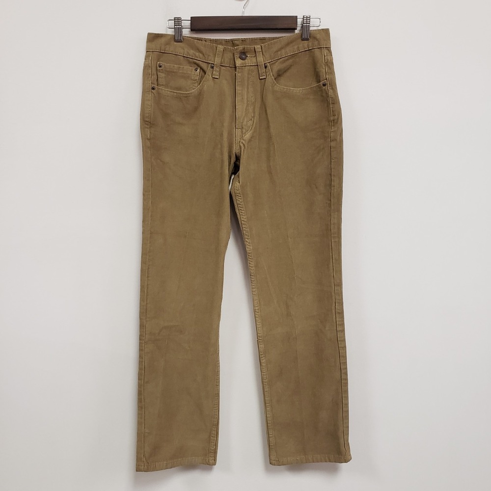 Levis 514 Mens Straight Leg Corduroy Pants Size 31X30 Tan Academia Career Office